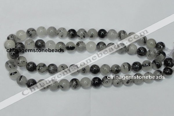 CRU51 15.5 inches 6mm round black rutilated quartz beads wholesale