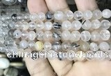 CRU526 15.5 inches 7mm round black rutilated quartz beads