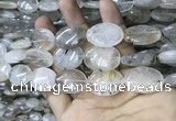 CRU529 15.5 inches 18*25mm oval  black rutilated quartz beads