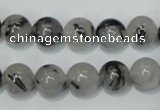 CRU53 15.5 inches 10mm round black rutilated quartz beads wholesale