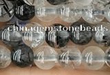 CRU531 15.5 inches 4mm round black rutilated quartz beads