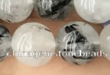 CRU538 15.5 inches 10mm round black rutilated quartz beads wholesale