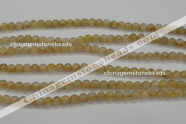 CRU551 15.5 inches 6mm round golden rutilated quartz beads