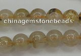 CRU552 15.5 inches 8mm round golden rutilated quartz beads