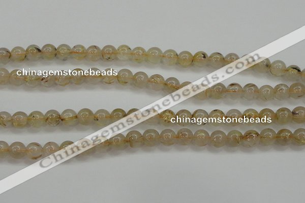 CRU552 15.5 inches 8mm round golden rutilated quartz beads