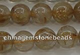 CRU553 15.5 inches 10mm round golden rutilated quartz beads