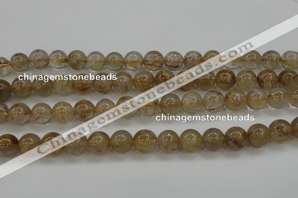 CRU553 15.5 inches 10mm round golden rutilated quartz beads