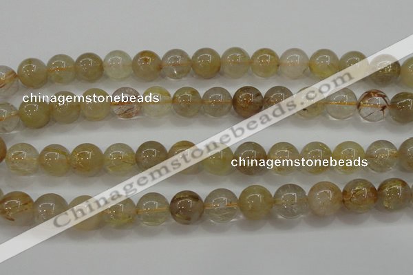 CRU554 15.5 inches 12mm round golden rutilated quartz beads