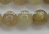 CRU555 15.5 inches 14mm round golden rutilated quartz beads