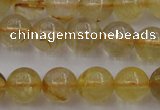 CRU602 15.5 inches 8mm round golden rutilated quartz beads