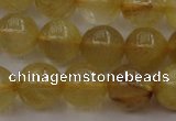 CRU604 15.5 inches 10mm round golden rutilated quartz beads