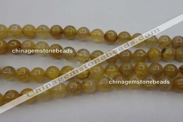 CRU606 15.5 inches 12mm round golden rutilated quartz beads