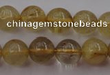 CRU612 15.5 inches 8mm round golden rutilated quartz beads