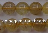 CRU613 15.5 inches 10mm round golden rutilated quartz beads