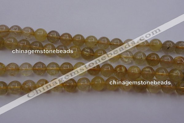 CRU613 15.5 inches 10mm round golden rutilated quartz beads