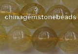 CRU614 15.5 inches 12mm round golden rutilated quartz beads