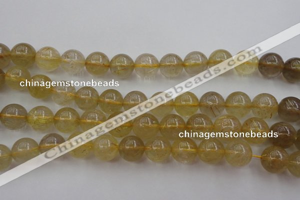 CRU614 15.5 inches 12mm round golden rutilated quartz beads