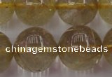 CRU615 15.5 inches 14mm round golden rutilated quartz beads