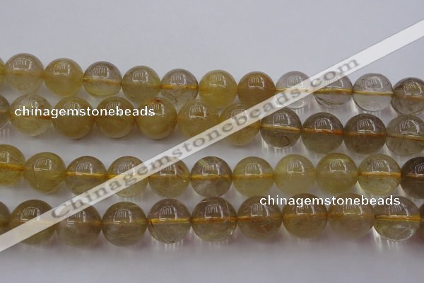 CRU615 15.5 inches 14mm round golden rutilated quartz beads