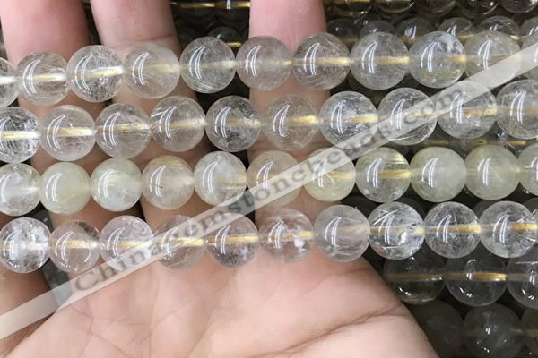 CRU632 15.5 inches 10mm round golden rutilated quartz beads