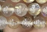 CRU636 15.5 inches 6mm round golden rutilated quartz beads