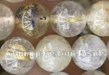 CRU637 15.5 inches 8mm round golden rutilated quartz beads