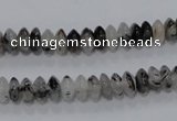 CRU65 15.5 inches 4*8mm rondelle black rutilated quartz beads