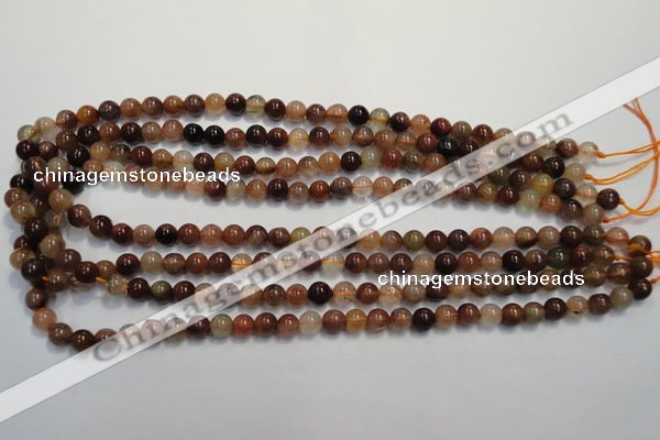 CRU651 15.5 inches 6mm round Multicolor rutilated quartz beads