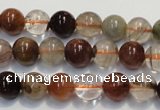 CRU653 15.5 inches 8mm round Multicolor rutilated quartz beads