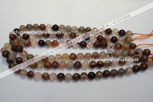 CRU653 15.5 inches 8mm round Multicolor rutilated quartz beads