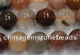 CRU655 15.5 inches 12mm round Multicolor rutilated quartz beads