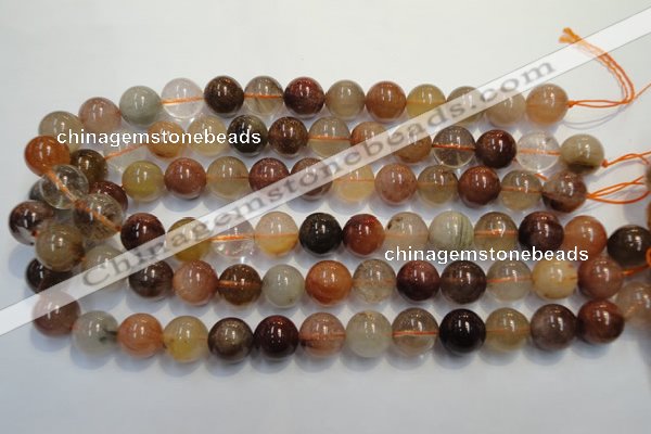 CRU656 15.5 inches 14mm round Multicolor rutilated quartz beads