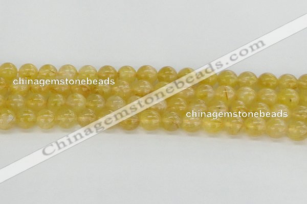 CRU660 15.5 inches 8mm round golden rutilated quartz beads