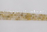 CRU666 15.5 inches 4mm faceted round golden rutilated quartz beads