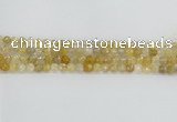 CRU667 15.5 inches 6mm faceted round golden rutilated quartz beads