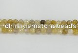 CRU668 15.5 inches 8mm faceted round golden rutilated quartz beads