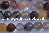 CRU750 15.5 inches 4mm round Multicolor rutilated quartz beads