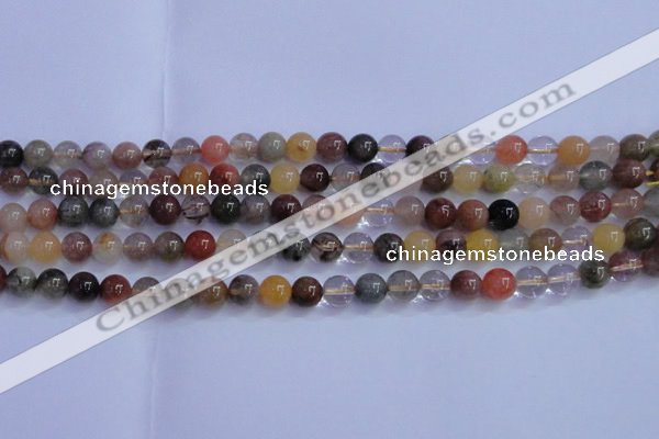 CRU750 15.5 inches 4mm round Multicolor rutilated quartz beads