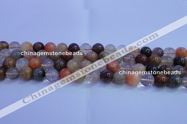 CRU753 15.5 inches 10mm round Multicolor rutilated quartz beads