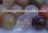 CRU754 15.5 inches 12mm round Multicolor rutilated quartz beads