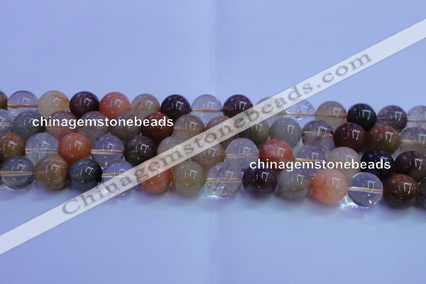 CRU754 15.5 inches 12mm round Multicolor rutilated quartz beads