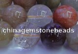 CRU755 15.5 inches 14mm round Multicolor rutilated quartz beads