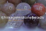 CRU755 15.5 inches 14mm round Multicolor rutilated quartz beads