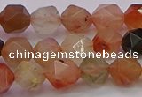 CRU767 15.5 inches 8mm faceted nuggets mixed rutilated quartz beads