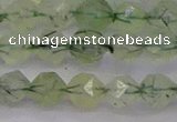 CRU791 15.5 inches 6mm faceted nuggets green rutilated quartz beads