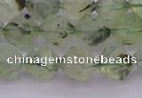 CRU792 15.5 inches 8mm faceted nuggets green rutilated quartz beads