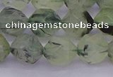 CRU793 15.5 inches 10mm faceted nuggets green rutilated quartz beads