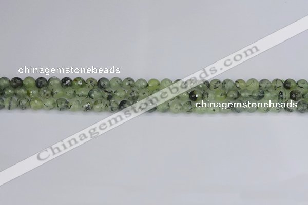 CRU800 15.5 inches 4mm faceted round prehnite gemstone beads