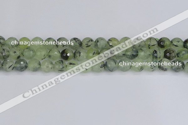 CRU804 15.5 inches 12mm faceted round prehnite gemstone beads