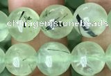 CRU812 15.5 inches 8mm round green rutilated quartz beads